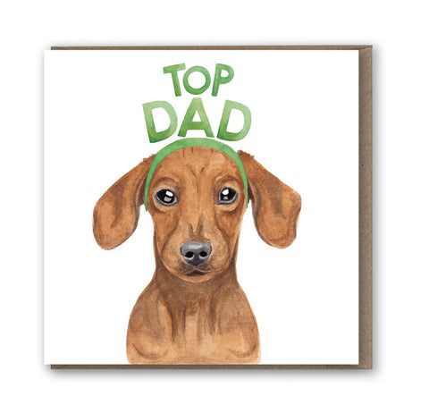 Dachshund Top Dad card