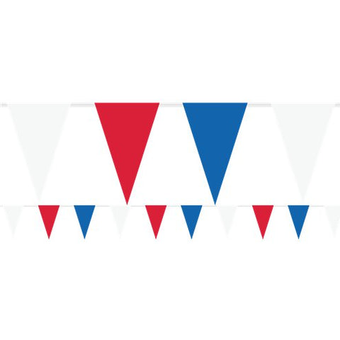 Red, White & Blue Plastic Bunting - 5m