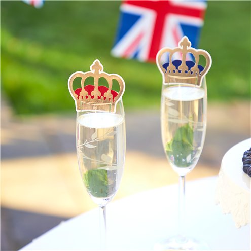 Crown Glass Decorations 10 pk