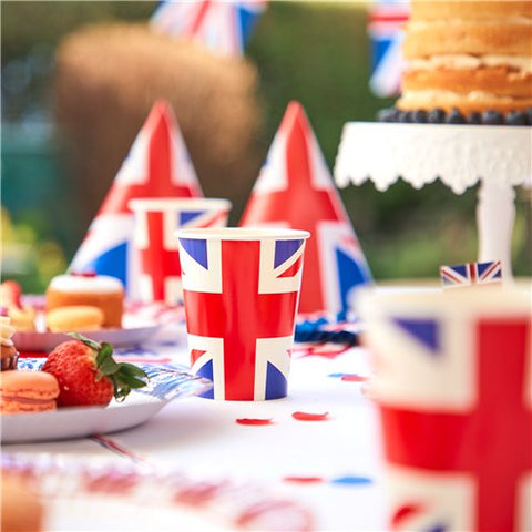 Union Jack Cone Party Hats - 17cm
