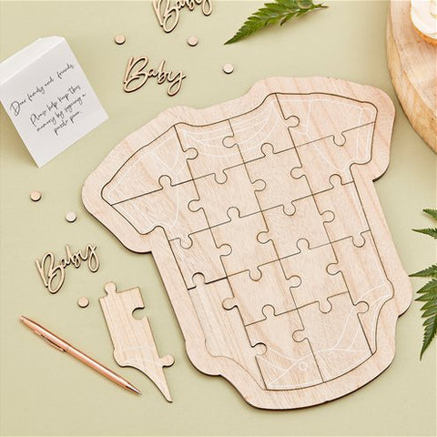Botanical Baby Wooden Baby Grow Guest Book