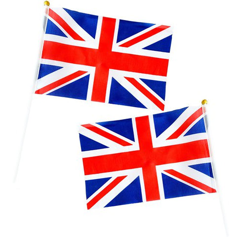 Union Jack Mini Hand Waving Flag - 15x22cm Pack of 6