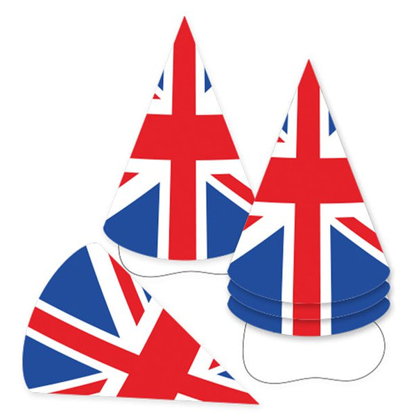 Union Jack Cone Party Hats - 17cm